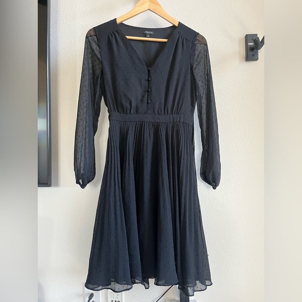 Ann Taylor Black Ruffle Dress